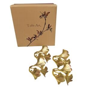 Michael Michaud Table Art Napkin Rings Set of 4 Bronze Pewter Vintage